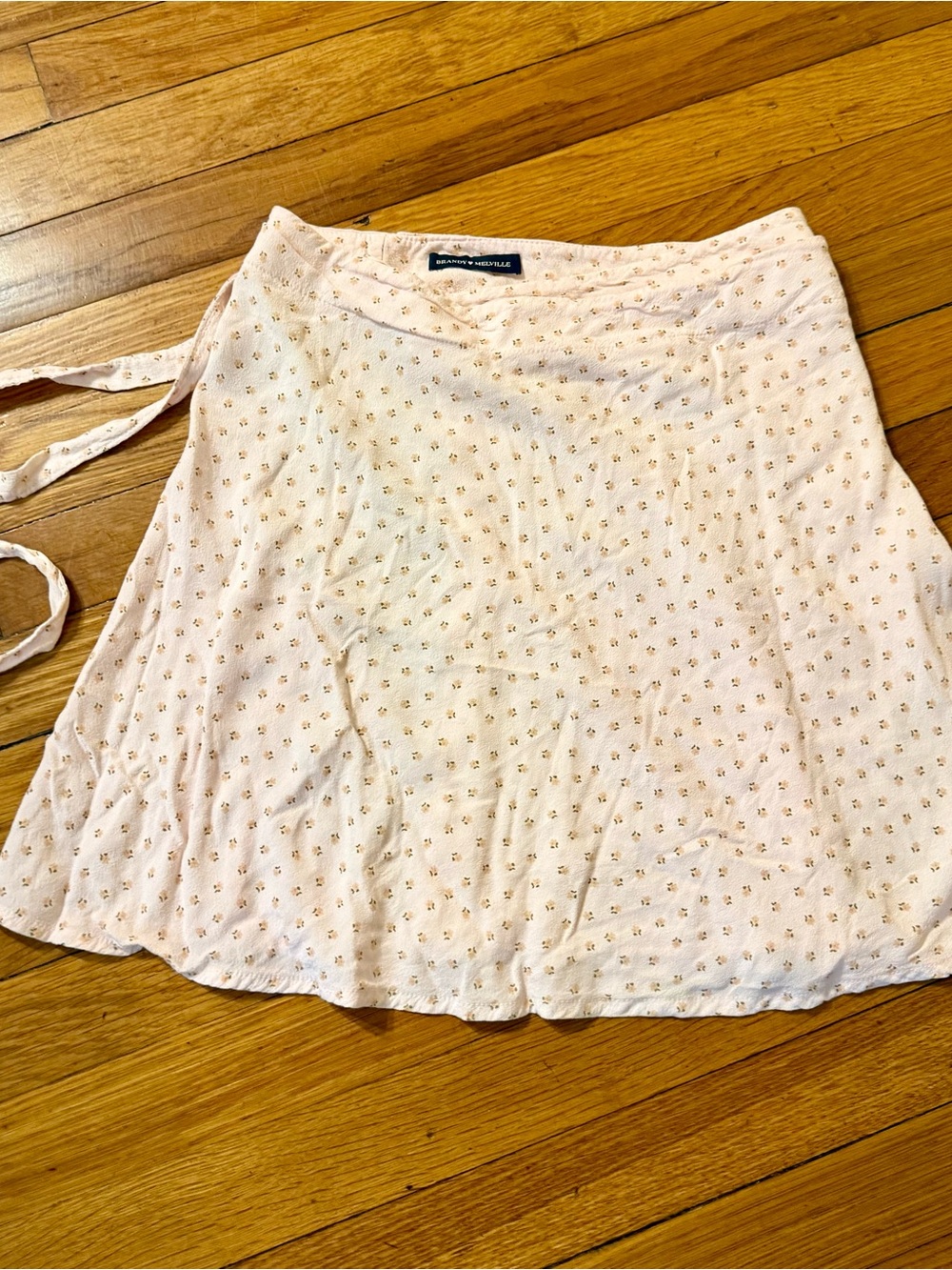 Brandy Melville Pink Ditsy Floral Wrap Mini Skirt - Good Condition OS